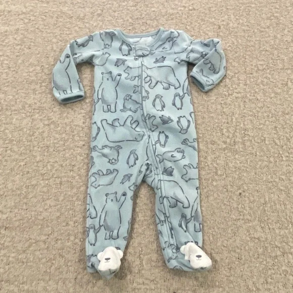 Carter’s 9M Fleece Polar Bear Sleep & Play - Picture 1 of 2
